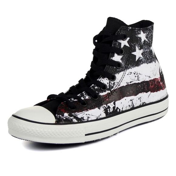 Converse destroyed flag chuck taylor all stars High-Top Sneakers size 11 black - Picture 2 of 11